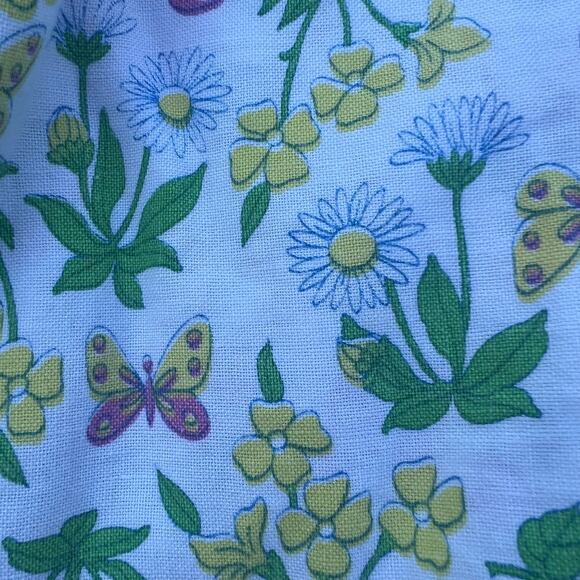 Vintage 17x17 Pillow Case Cover Floral Butterflies Groovy Retro Mod - Picture 6 of 7